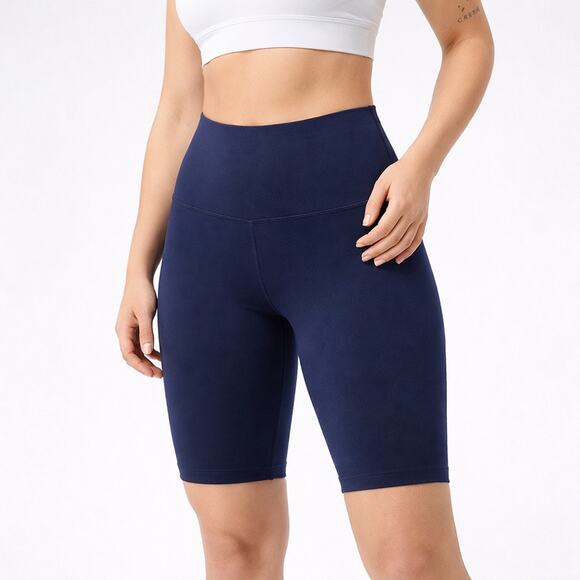 Lululemon Pants - Lululemon Align Super High Rise 10” Biker Shorts Navy Blue Sz 6 Nulu Gym Active
